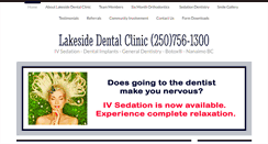 Desktop Screenshot of lakesidedentalclinic.ca